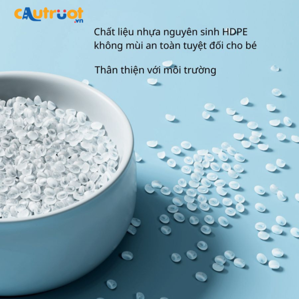 Chất liệu nhựa nguyên sinh HDPE đã được kiểm định và chứng nhận an toàn với trẻ em