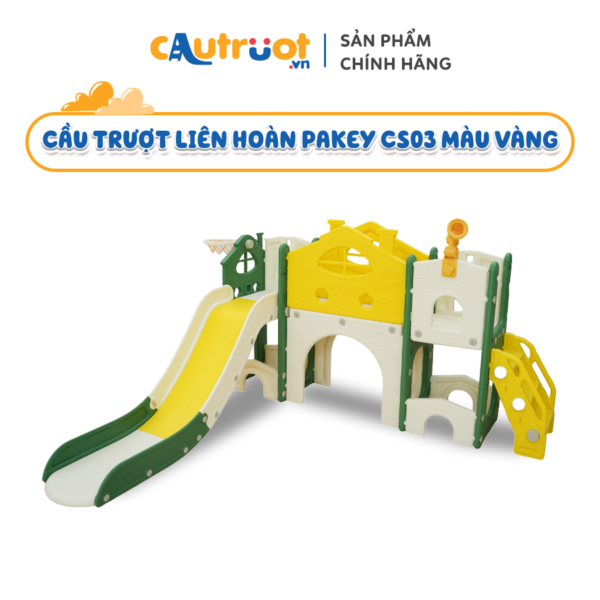 Cầu trượt liên hoàn Pakey CS3 màu vàng