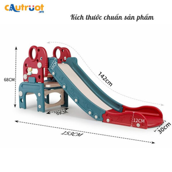 Thông số kỹ thuật của cầu trượt voi 6in1 màu đỏ 